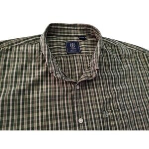 Izod Saltwater Shirt Green Plaid‎ Long Sleeve Button Up Mens Double Extra Large